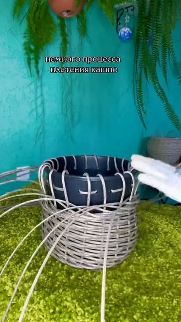 Кашпо из ротанга 5 л, цвет Мокко с дополнительными фаль смотреть онлайн