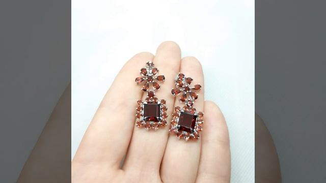 Серьги с гранатами серебро 925 пробы смотреть онлайн