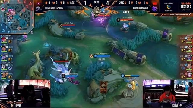 Mobile legends Bang Bang M6 первая игра NIIGHTMARE ESPORTS против DIANFENGYAOGUAI смотреть онлайн