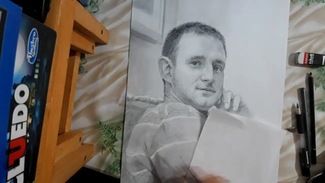 Портрет мужа простым карандашом. смотреть онлайн
