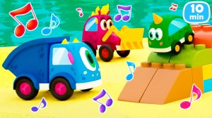 Машинки Мокас строят мост! Поем детские песенки и играем с машинками!