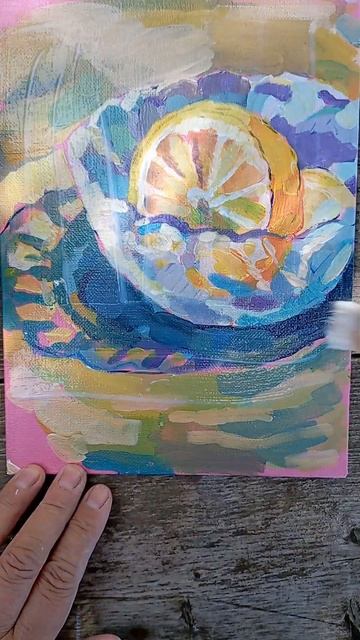 Покрытие лаком. #акриловаяживопись #акрил #процессрис? смотреть онлайн