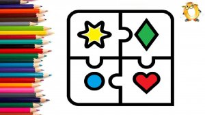 Мультик - раскраска для детей ПАЗЛЫ. Учимся как рисовать ИГРУШКИ вместе с детьми // ОБУЧАШКА ТВ