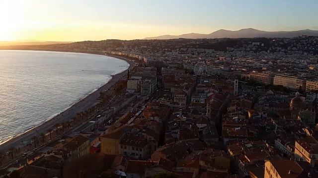 Закат, обзорная панорама. Ницца, Франция # Sunset, Panoramic View. Nice, France