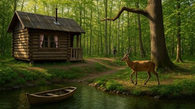 Одинокий кемпинг на острове: сплав по реке, рыбалка, разведение костра и ночевка в лесной хижине смотреть онлайн