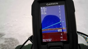Подход хищника к приманке  Вид на эхолоте Garmin striker 4