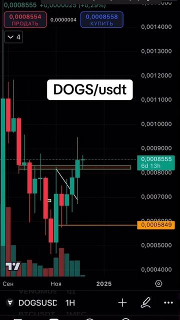 ОБЗОР ПО DOGS/usdt #биткоин #криптовалюта #трейдинг #инвест смотреть онлайн