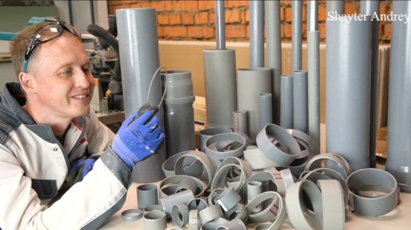 Легко режем, с фаской, любые канализационные трубы!