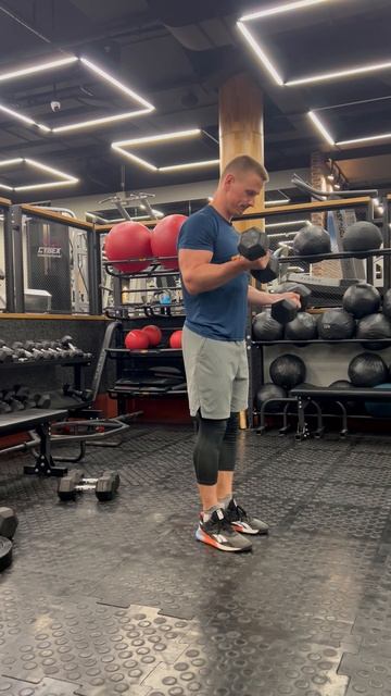 Подъем гантелей попеременно на бицепс стоя смотреть онлайн