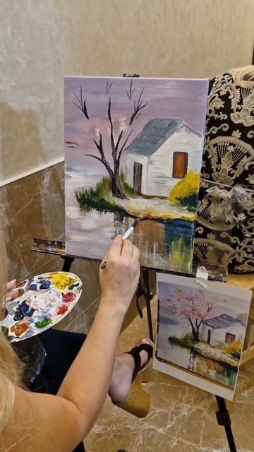 Выездные мастер-классы в Куркино и Химках #art #painting #творчество #мастеркласс  #landscape