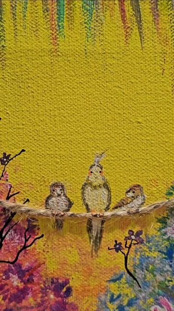 Acrylic painting "Birds". Рисую акриловыми красками картину. "Пти смотреть онлайн