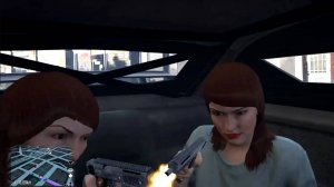 GTA 5 ШОК! Девочки на стрелочке (с копами) (за рулем - NPC)