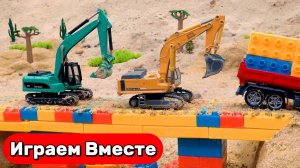 Машинки мультики 🚚 Экскаватор спасает крокодила из песка ! Приключения Машинок ! Видео для детей