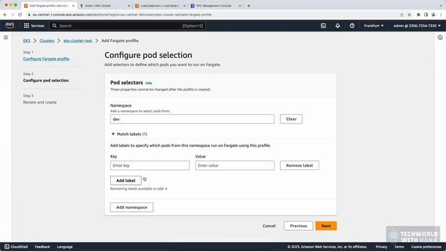 11.4 Create Fargate Profile for EKS Cluster смотреть онлайн