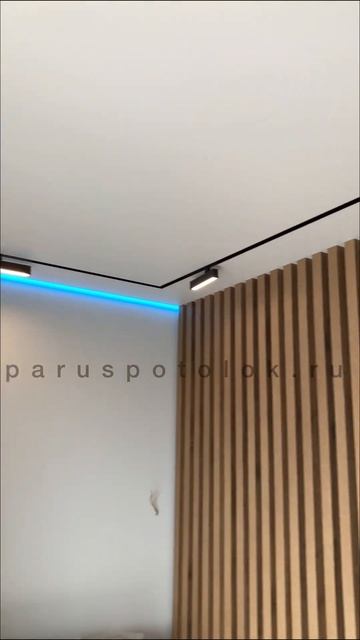 Натяжной потолок с подсветкой по периметру в интерьер