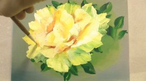 Желтые розы поэтапно маслом "одним мазком".Yellow rose. Painting
