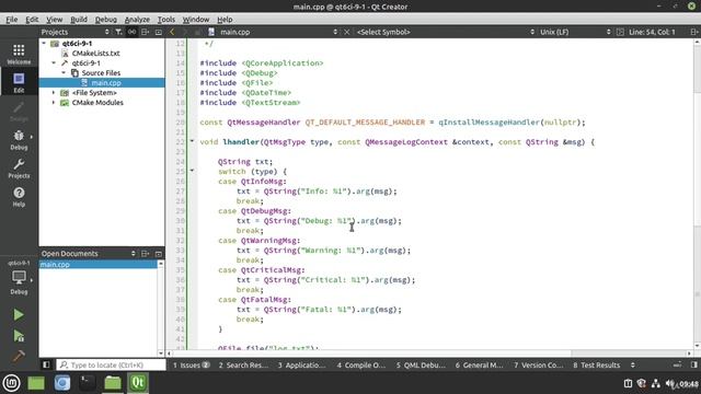 1. Intercepting QDebug messages смотреть онлайн