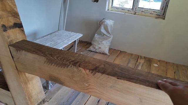 Саманная перегородка,фахверк