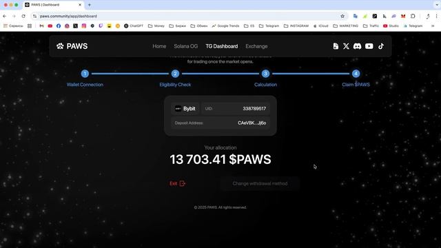 Инструкция как вывести токене PAWS на PHANTOM кошелек | On-chain смотреть онлайн