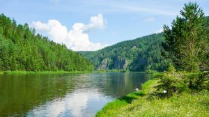 Сплав по р. Мана. Поселки Большой Унгут, Жержул. Пейзажи первый день. 06 июля 2007 г.