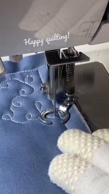 Free Motion Quilting. Свободно ходовая стежка. Стегаем вьюнок. (1