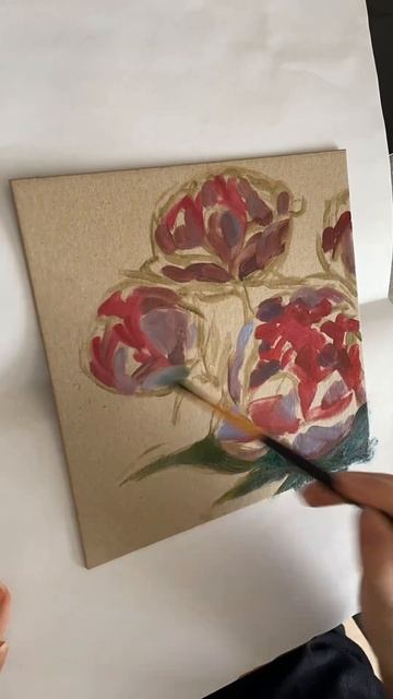 Пионы маслом 🌸 смотреть онлайн