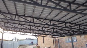 Односкатный навес 10х7 в цветовой гамме ral 7024