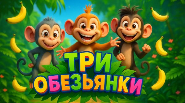 Три обезьянки — Banana-Tornado! | Весёлая песенка для детей про джунгли и бананы