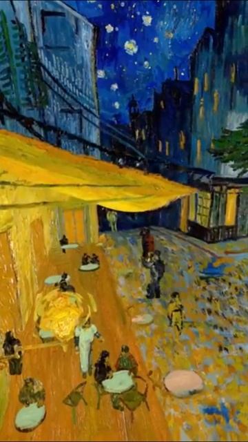 «Ночная терраса кафе» Ван Гога ожила в анимации. смотреть онлайн