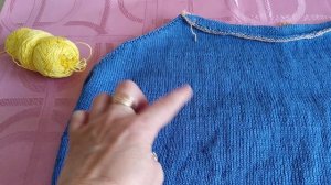 Горловина "Лодочка". Вязание сверху вниз.