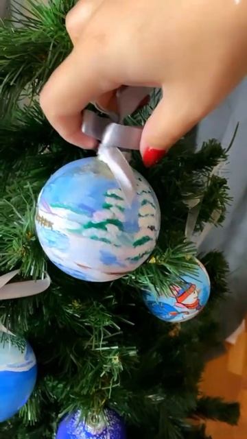 Ручная роспись шара. Стекло 8 см смотреть онлайн