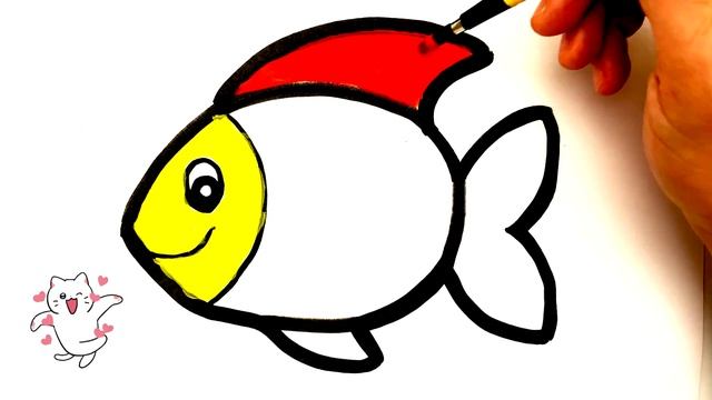 Bolalar uchun baliq rasm chizish/Drawing a fish for children/Рисование рыба для детей смотреть онлайн