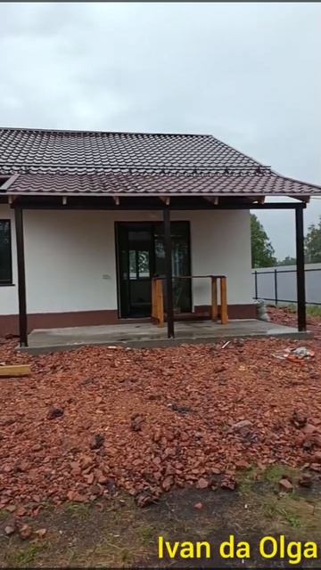 Покрасил в цвет крыши террасу #дом #строительство