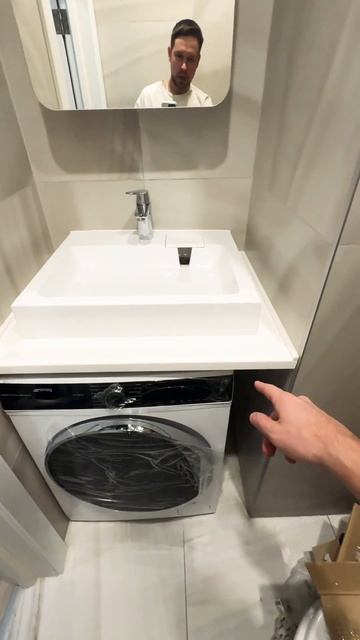 Умывальник над стиральной машинкой #архиlife #дизайнинт смотреть онлайн