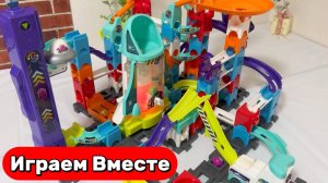 Гонки шариков на космических горках 🔴🟠🟢 Развивающие видео для детей