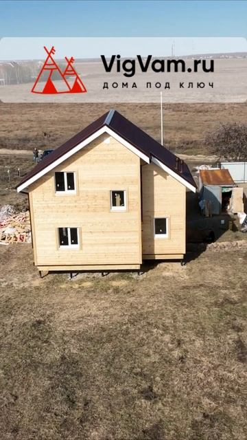 Каркасный дом под ключ с мансардой и крыльцом