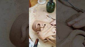 лепим осьминога из глины . ручная лепка.#керамика#МК_МТ_stydent#