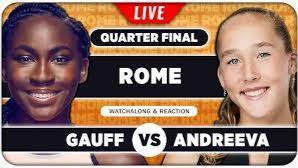 Гауфф К — Андреева М Теннис. WTA 1000. Рим, Италия. 1/4 финала. Прямая трансляция.