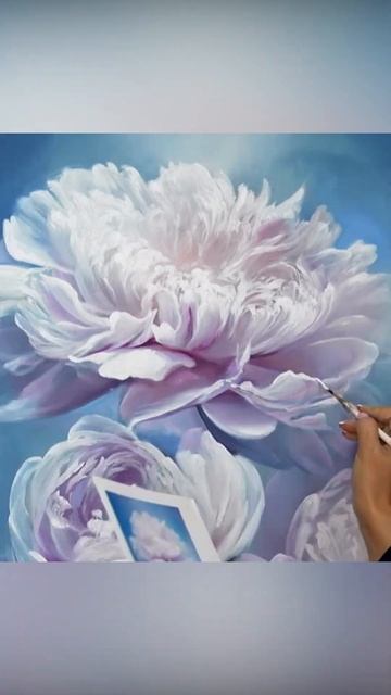 Нежнейшие пионы ❤️ #художник #ольгабазанова #творчес? смотреть онлайн