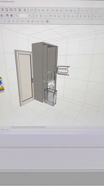 Шкаф для стиральной машины. Проект мебели в ванной. #ди смотреть онлайн