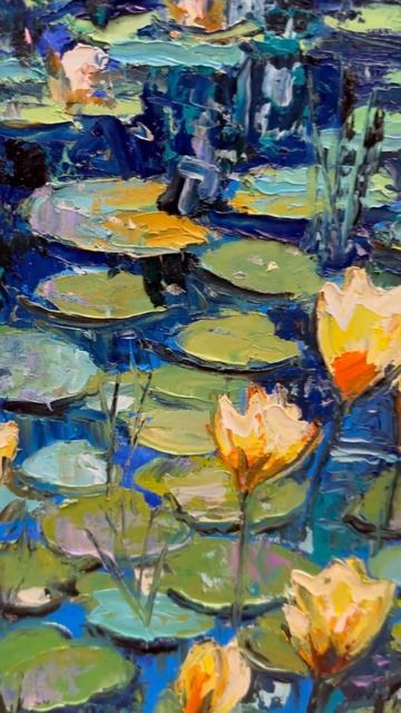 Картины маслом на холсте «Водяные лилии» 60х50. Цена 35.000 смотреть онлайн