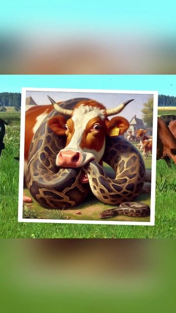 Корова ест змею ! а змея ест корову ! #shorts #животные #кор смотреть онлайн
