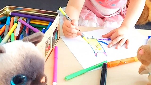 Рисуем фломастерами #фломастеры #рисуем #рисование #занятиерисованием #kidsvideo #вика