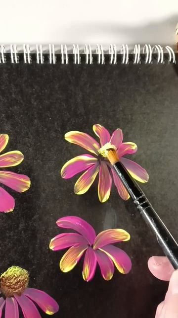 рисуем цветы акрилом🌸🌿paint flowers with acrylic смотреть онлайн