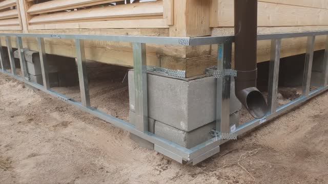 Заказ-Дом: монтаж металлического каркаса для наружной отделки фундамента фасадными панелями смотреть онлайн