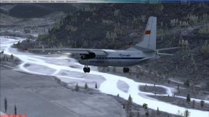 FSX посадка Ан-24 рв на короткую полосу, горный аэродром ?