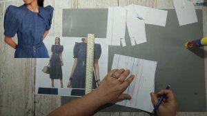 Моделирование. Реглан рукава со складками. Выкройка № 1706.