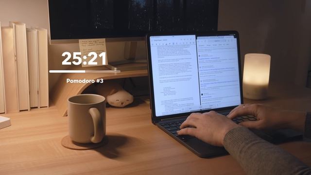 5 часов StudyWithMe - AT NIGHT Gentle Rain Sounds - Pomodoro 50/10