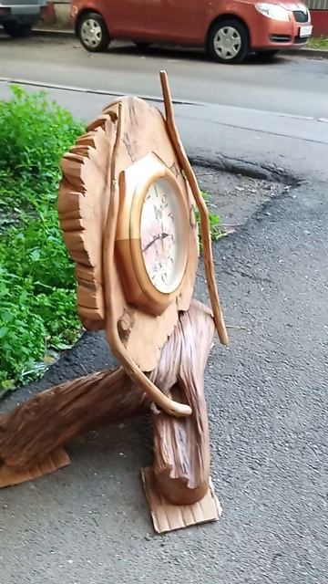 Часы каминные-настольные из можжевельника #часы #часы? смотреть онлайн