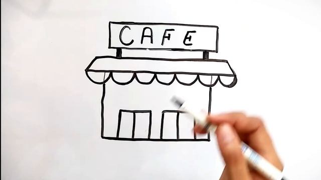 Bolalar uchun chizilgan kafe /how to draw cafe easily/ кафе рисунок для детей смотреть онлайн